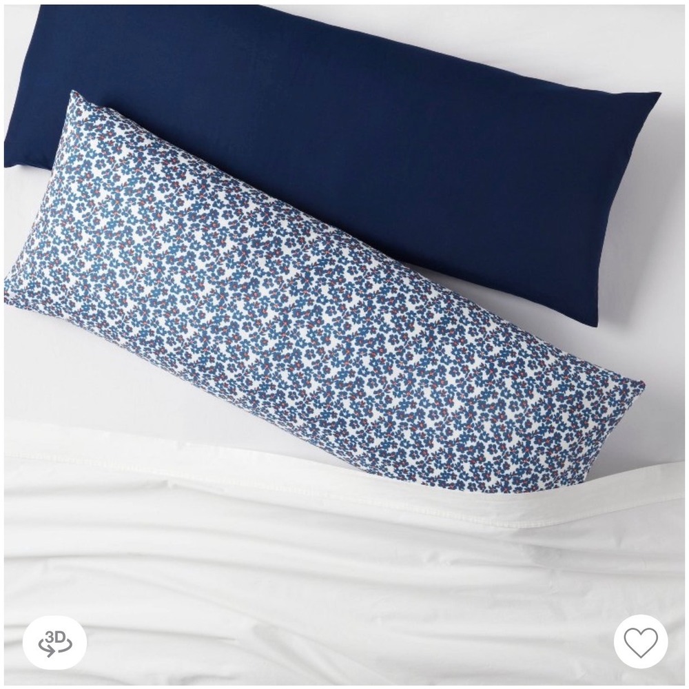 2pk Microfiber Body Pillow Cover Floral/Navy - Room Essentials ™